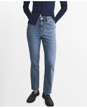 Mango Sienna Flared Cropped Jeans - Blue