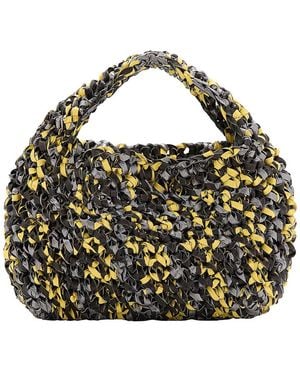 Mango Arlena Handmade Woven Leather Crossbody Handbag - Metallic