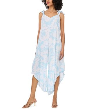 Vince Camuto Rayon Tie-strap Wide-leg Jumpsuit - Blue