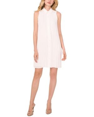 Cece Sleeveless Scalloped Pleated Button-down Dress - Pink