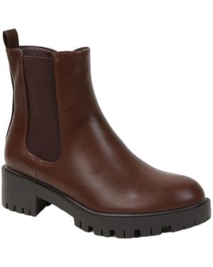 BERNESS Kaya Lug Sole Chelsea Booties - Brown