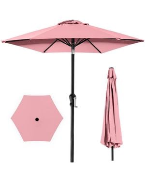 Best Choice Products 10ft Outdoor Steel Market Patio Umbrella W/ Crank - Pink