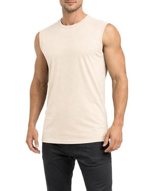 Blu Rock Slim-fit Sleeveless Muscle T-shirt - White