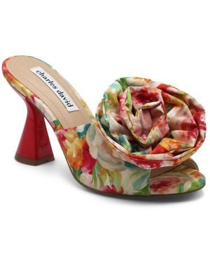Charles David Kayla Floral Dress Heel - Red