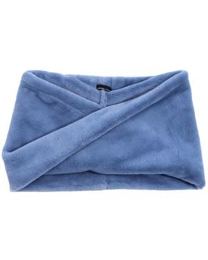 Echo Faux Fur Twist Loop Headband - Blue