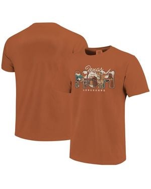 Image One Texas Longhorns Comfort Colors Campus Drawing Mom T-shirt - Brown