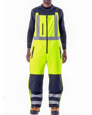 Refrigiwear Big & Tall Men S Hi Vis Insulated Softshell High-bib Overalls - Green