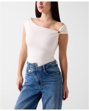 Guess Suni Short-sleeve Off-the-shoulder Top - Blue