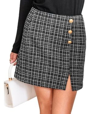 CUPSHE Upper East Side Plaid Mini Skirt - Black