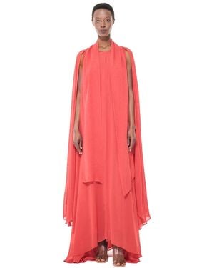 eem Cape Detail Maxi Loose-fit Sleeveless Kaftan - Red