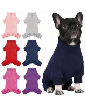 Aronkl Dog Fleece Pajamas - Blue