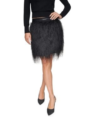 DKNY City Fringe Mini Skirt - Black