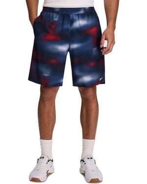 Reebok 9" Regular-fit Ombre Print Athletic Shorts - Blue