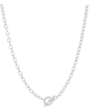 And Now This Cubic Zirconia toggle Necklace - White