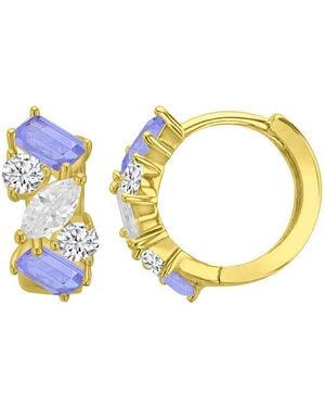 Macy's Cubic Zirconia 14k Gold-plated Small huggie-hoop Earrings - Metallic