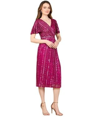 Lara Beaded Midi Dress - Pink