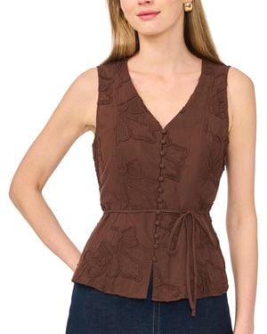 Vince Camuto Cotton V-neck Tank Top - Brown