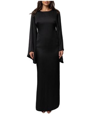 JLUXLABEL Soft Current Bell-sleeve Cutout-back Maxi Dress - Black