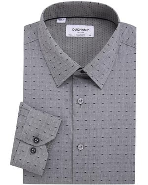 Duchamp Fancy Dot Dress Shirt - Gray