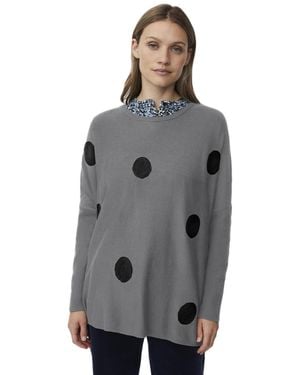 Masai Long Sleeve Round Neck Knit Sweater - Gray