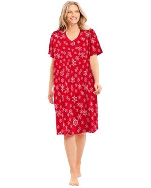 Dreams & Co. Print Sleepshirt - Red