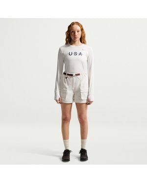 Nike Acg Team Usa Dri-fit Primary Logo Long Sleeve T-shirt - White