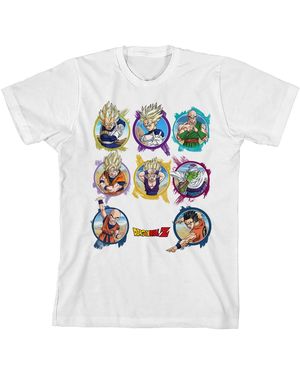 Dragon Ball Z Boys Character Circles Crew Neck Short Sleeve T-shirt-xl - White