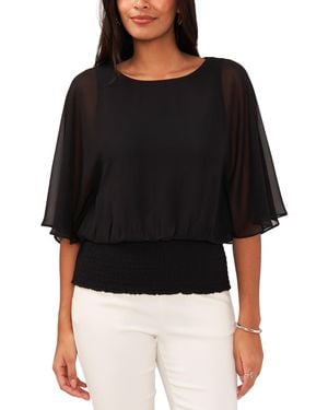 SAM & JESS Smocked-waist Top - Black
