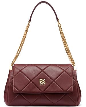 DKNY Soho Flap Magnetic Closure Shoulder Bag - Purple