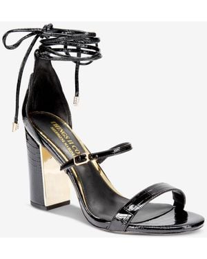 THINGS II COME Kaysee Luxurious Block-heel Strappy Dress Sandals - Black