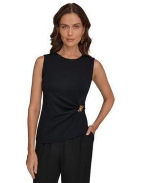 Donna Karan Crewneck Top - Black