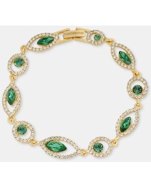 Givenchy Rhodium Glass Stone Silver-tone Flex Bracelet - Green