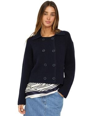 Belle & Bloom Make It With You Buttoned Cardi Jacket - Blue