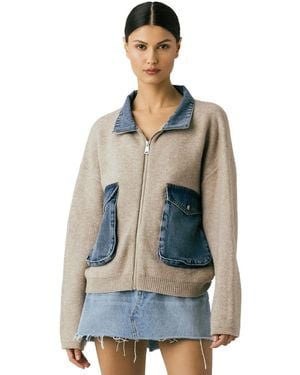 Blank NYC High Mock Collar Jacket - Blue