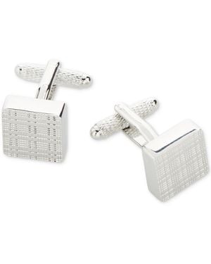 Perry Ellis Plaid Cufflinks - Metallic