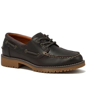 Lands' End Seaport Leather Lace Up Boat Shoes - Brown