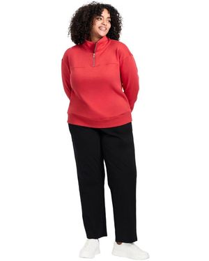 Avenue Plus Size Piper Half-zip Sweat Top - Red