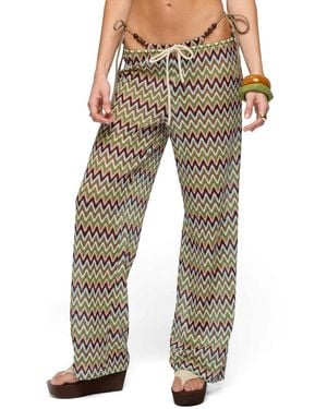 Edikted Mindee Zigzag Crochet Pants - Natural