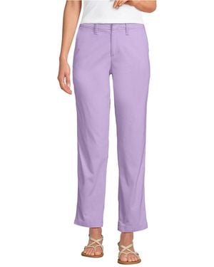 Lands' End Mid Rise Classic Straight Leg Chino Ankle Pants - Purple