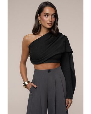JLUXLABEL Capsule One Shoulder Top - Black