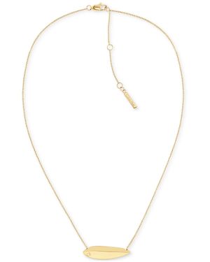 Calvin Klein Logo-etched Sculpted Pendant Necklace - White