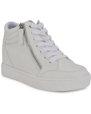 Nine West Tons High Top Hidden Wedge Sneakers - Gray