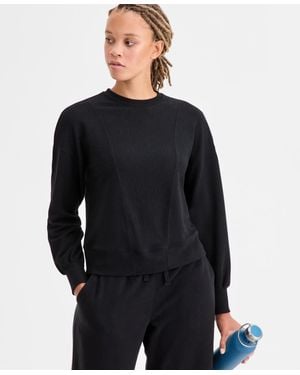 ID Ideology Ribbed Knit Crewneck Sweatshirt - Black