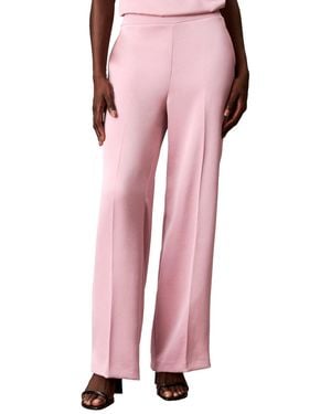 Calvin Klein Pull-on Wide-leg Satin Pants - Pink