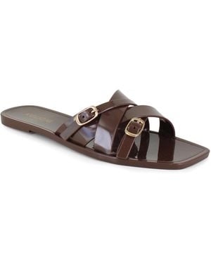 Kensie Jellie Slide Sandal - Brown