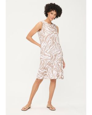 Olsen Neo Zebra Sleeveless Dress - White