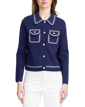 Elle Collection Fine Gauge Western Cardigan - Blue