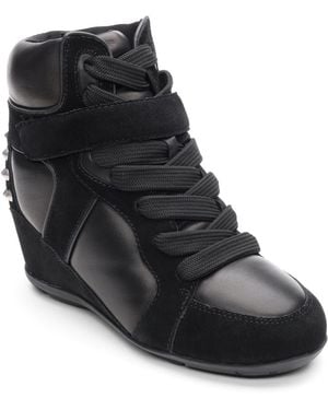 Ash Bopster Lace-up Wedge Sneakers - Black
