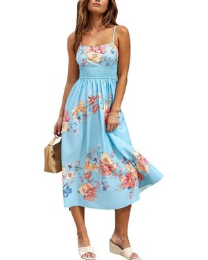 CUPSHE Square-neck Sleeveless Woven Maxi Dress - Blue