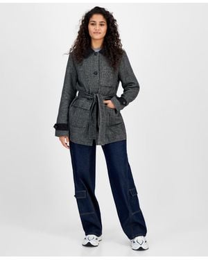 Steve Madden Belted Single-breasted Jacket - Blue